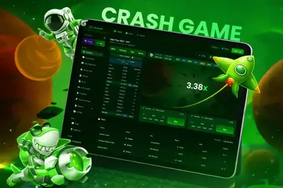 Jogo Crash Online Interface de jogo crash em tablet com multiplicador e personagens futuristas